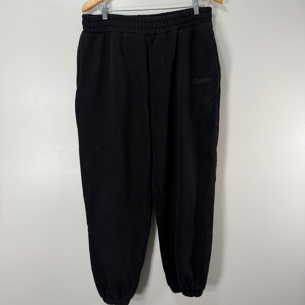 Comfrt Sweatpants Womens XL Black Elastic Waist Joggers Loungewear